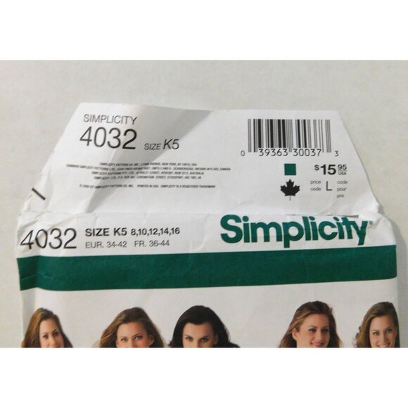 Simplicity 4032 Misses Jacket Vest Size 8-16 Sewing Pattern Uncut - Picture 4 of 4